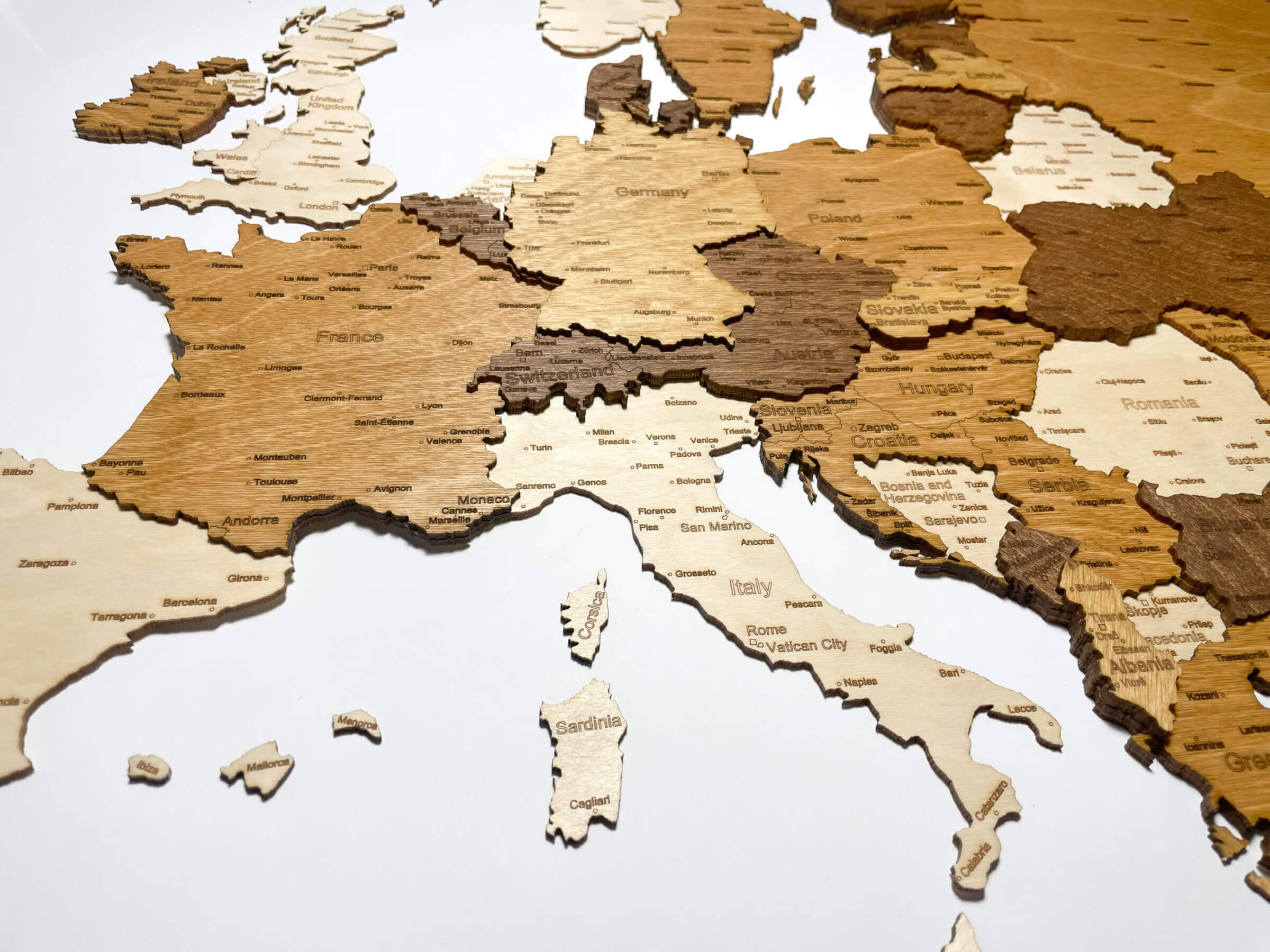 3D Wooden Map of Europe