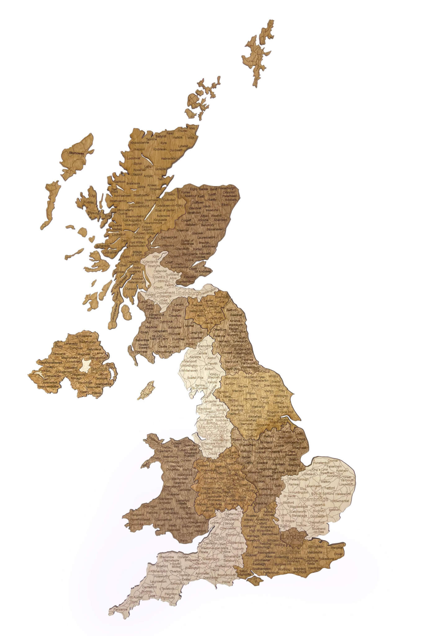 UK dřevěná mapa - 68travel