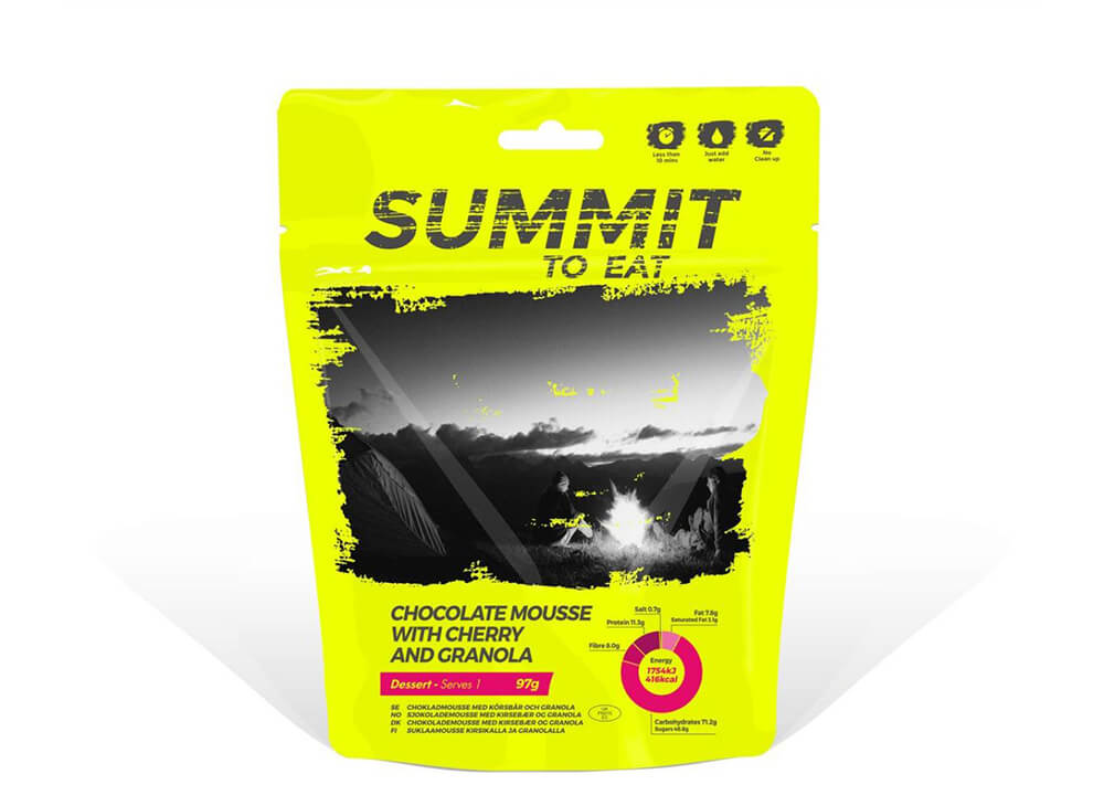 Summit to Eat Chocolate Mousse with Granola and Cherry
